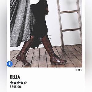 BNIB BED STU Della 6.5 Tall teak rustic boots.
